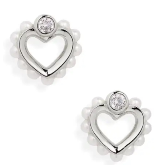 NWT Kate Spade New York shining spade imitation pearl stud earrings - Picture 2 of 3